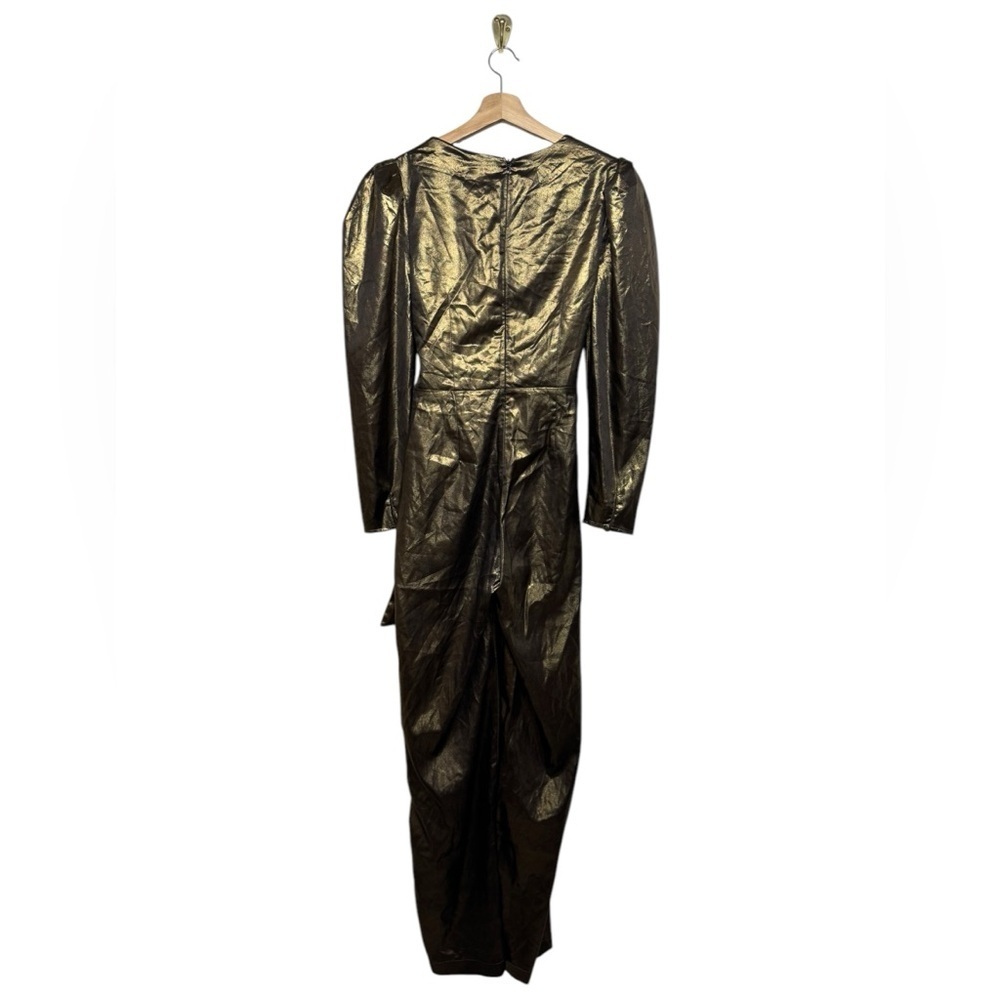 LPA Metallic Gold Puff-Sleeve Jumpsuit - Picture 6 of 7